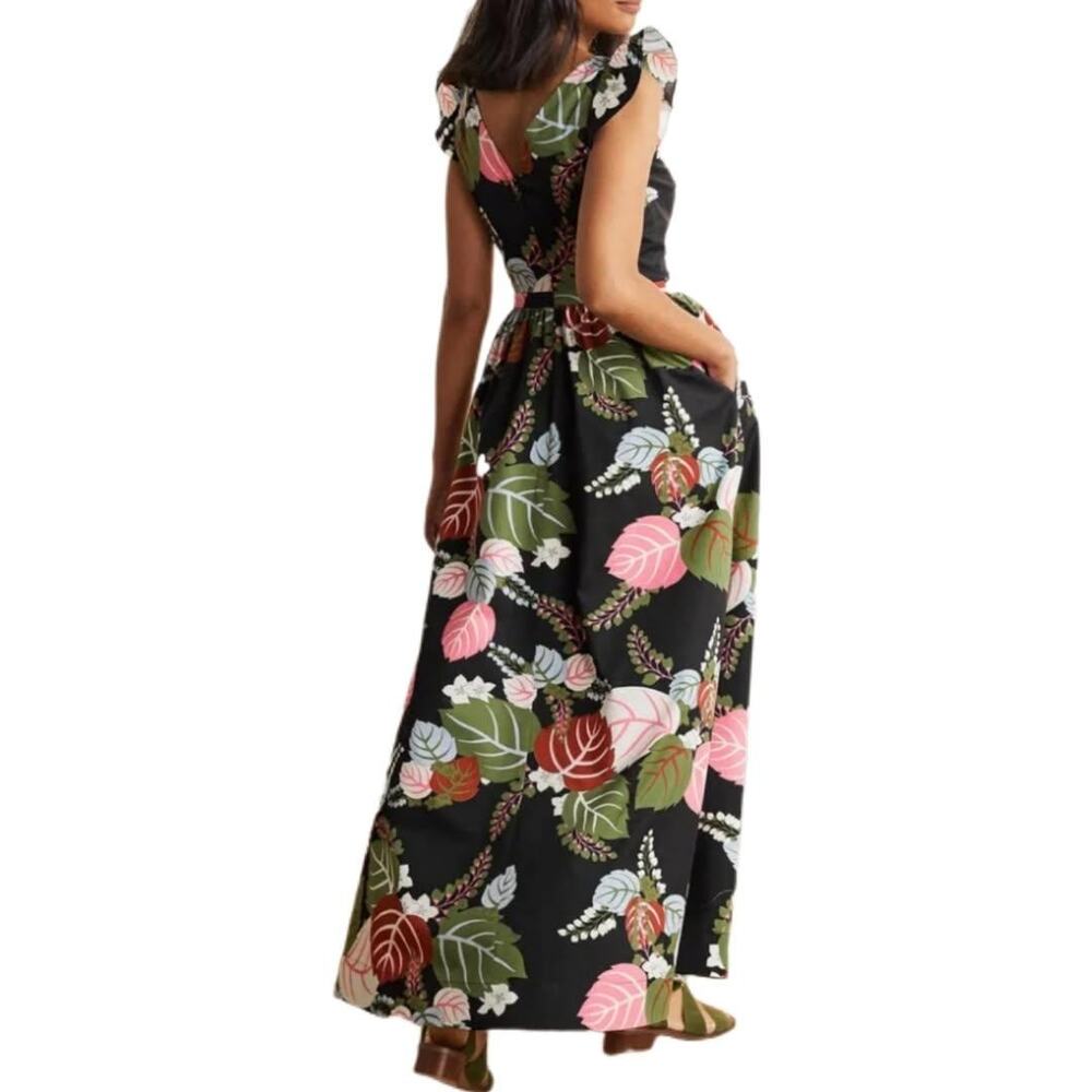 Boden Rare Womens Floral Andrea Frill Sleeve Maxi Dress Size 12R - Picture 2 of 7